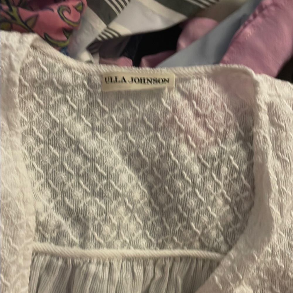 Ulla Johnson White Textured Blouse